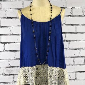 Entro Strappy Adjustable Solid Blouse with Lace